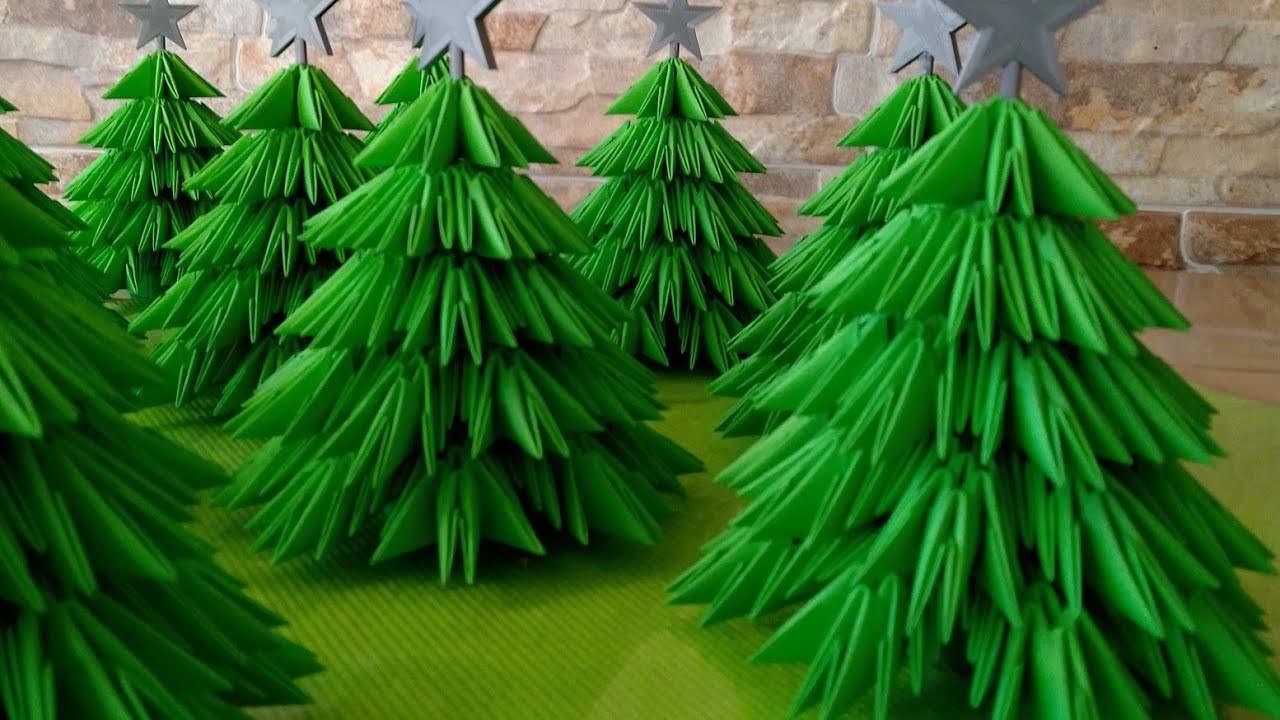 Tannenbaum klein - Origami 3d - Bauanleitung - Christmas tree small tutorial