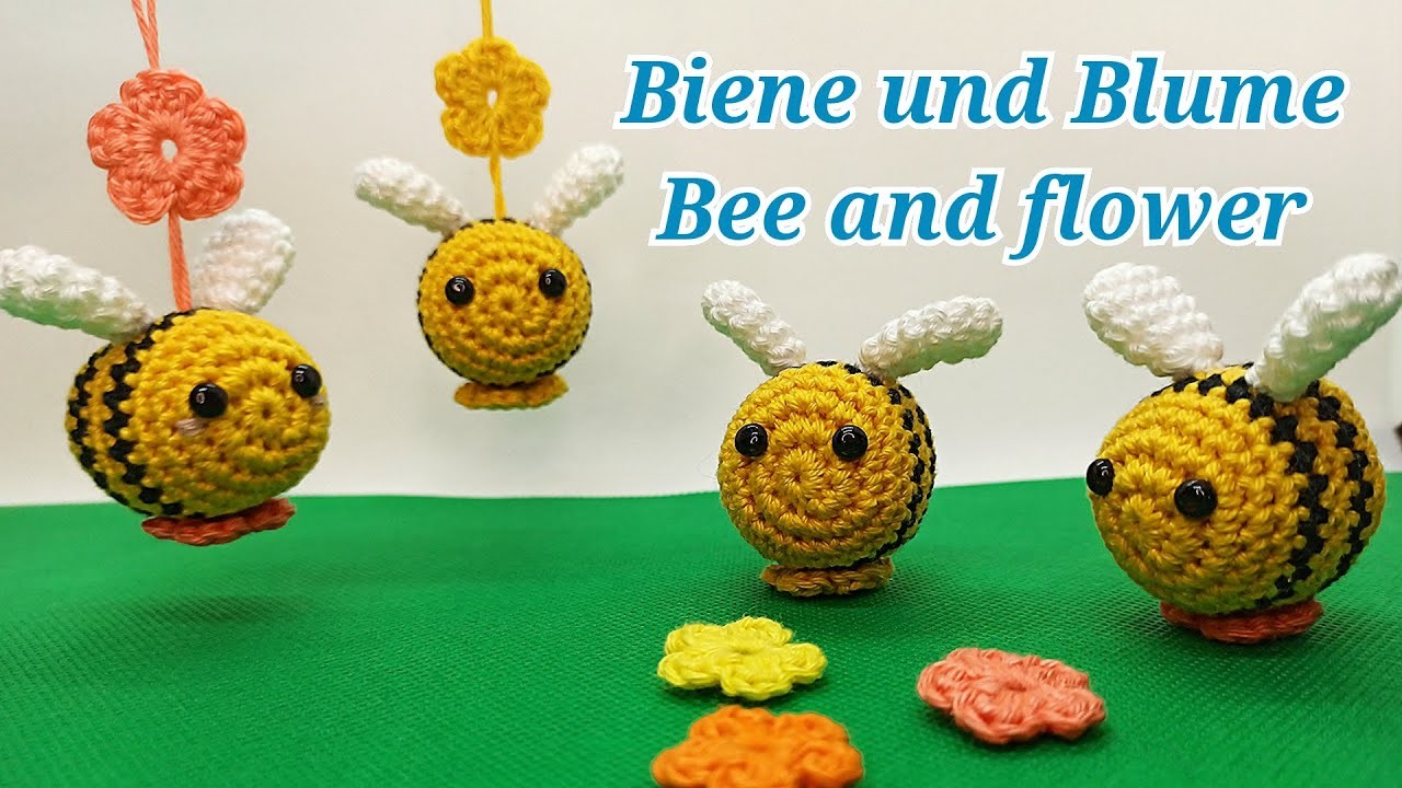 Biene und Blume häkeln - crochet bee and flower