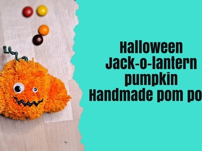 Halloween handmade Jackolantern pumpkin pom pom