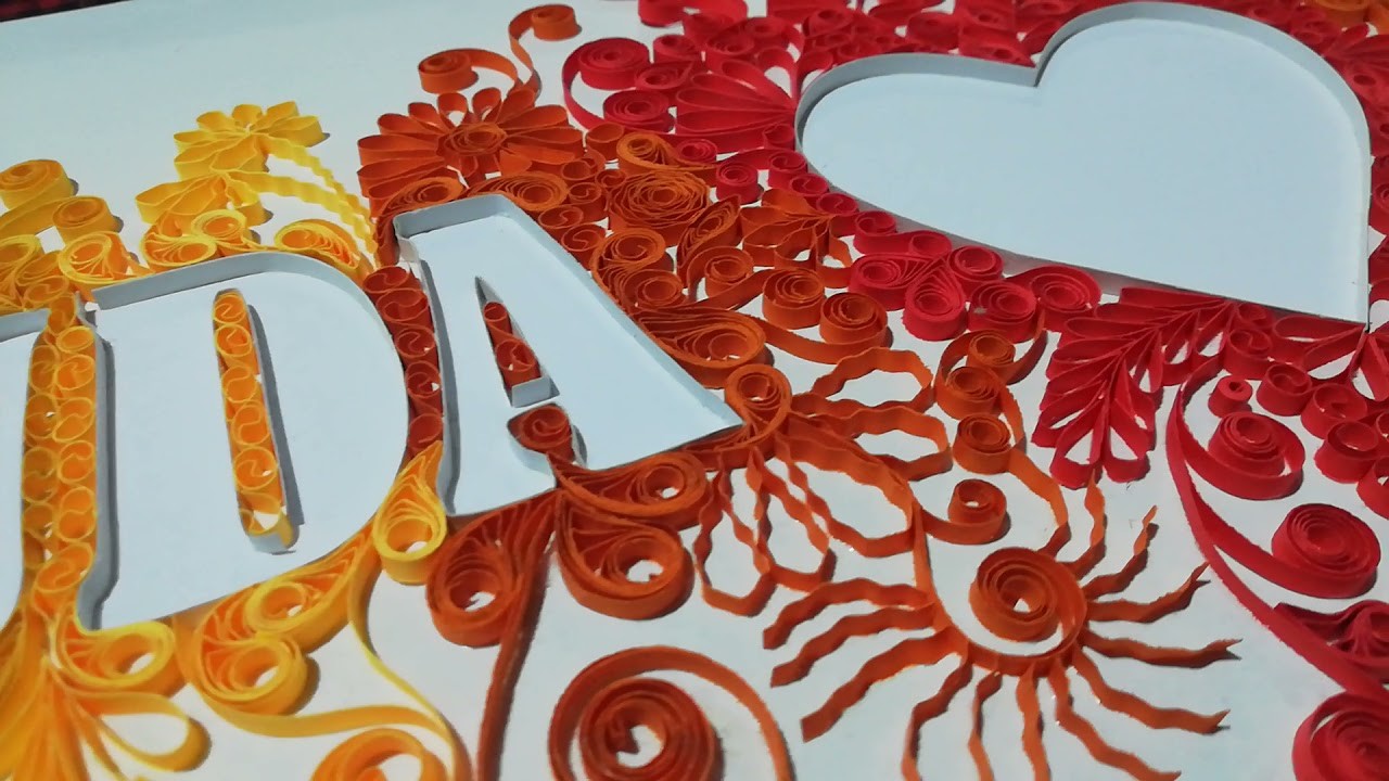 Handmade quilling paper art | Quilling name frame | Suda ❤ Bhashi