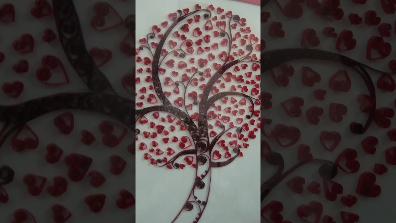 Paper Quilling Heart Tree Handmade#shorts#quilling#hearttree#paperquilling