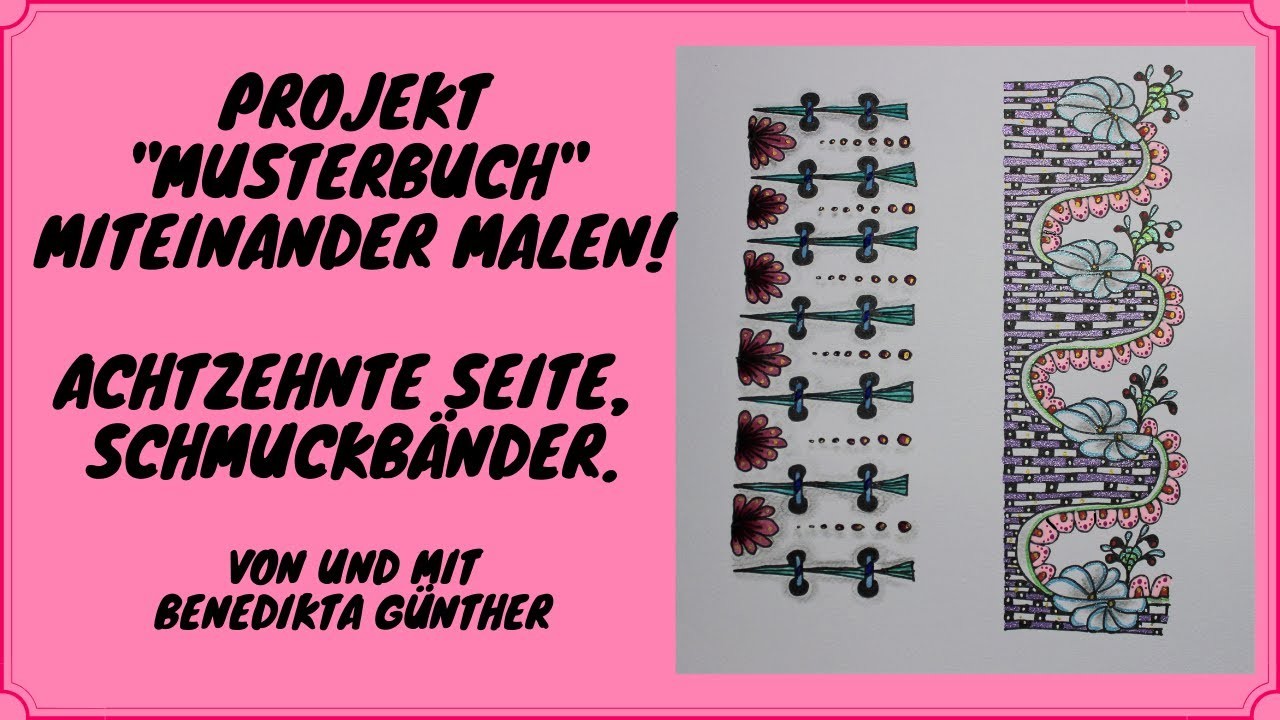 Projekt "Musterbuch" miteinander malen! Achtzehnte Seite, Schmuckbänder.