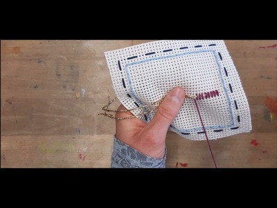 4 - Überwendlicher Stich - Fixierstich - Sticken - Garn oder Kleinteile mit einsticken - Handnähen