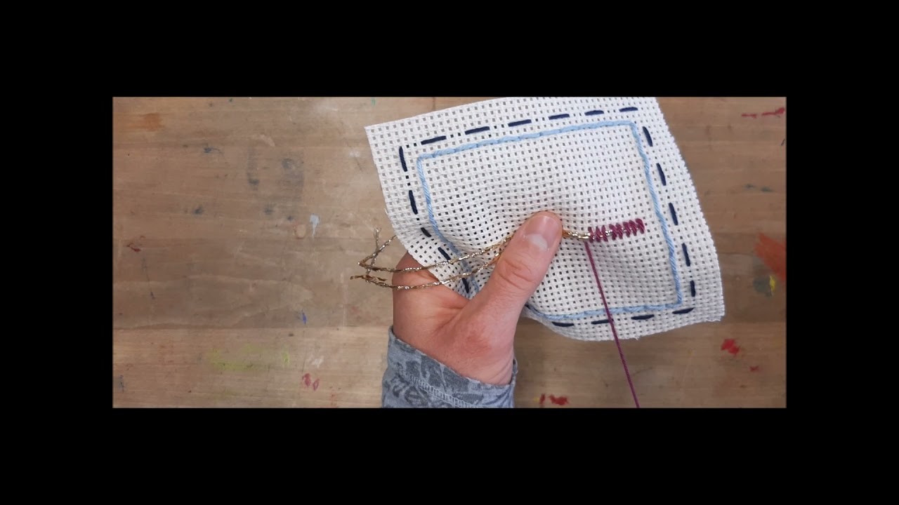 4 - Überwendlicher Stich - Fixierstich - Sticken - Garn oder Kleinteile mit einsticken - Handnähen