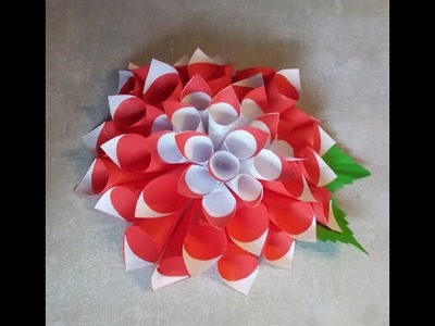 DIY Dahlien aus Papier.  Papierblumen basteln. Bastelidee zum Muttertag oder Vatertag