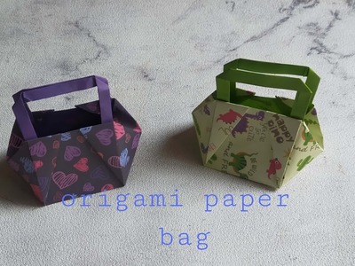 DIY paper bag l origami paper bag#shorts