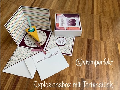 Explosionsbox mit Tortenstück