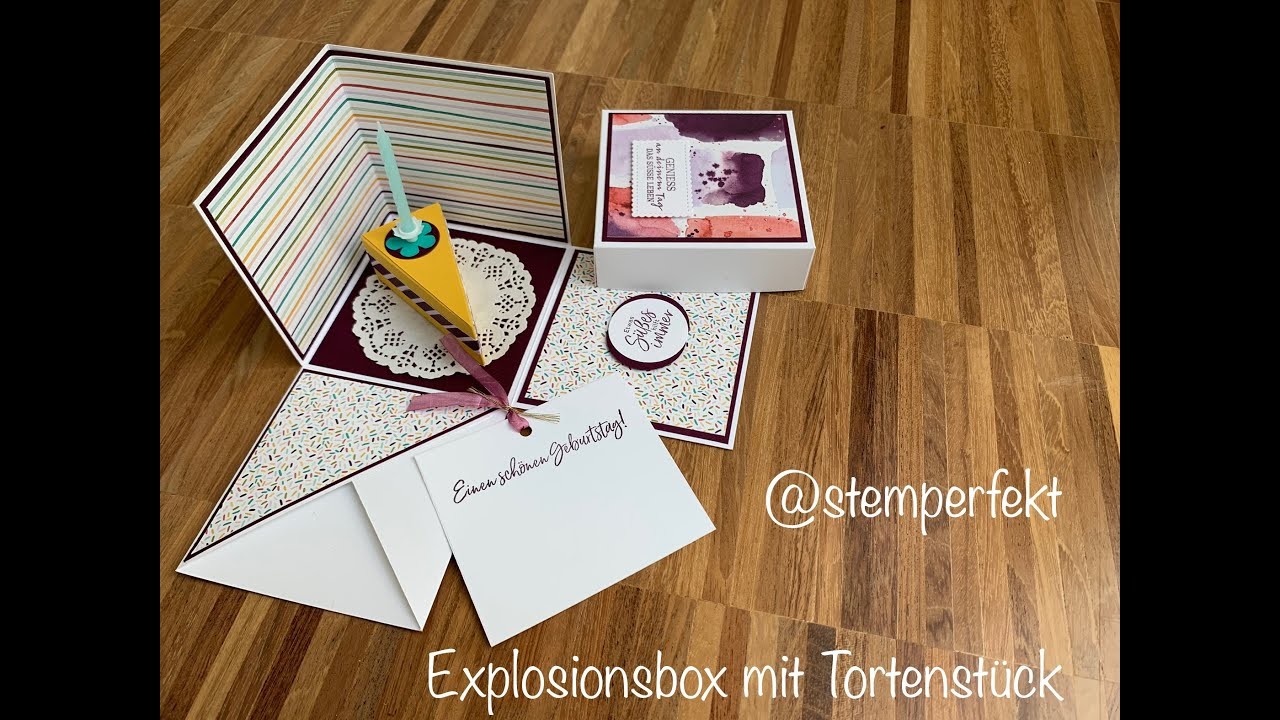 Explosionsbox mit Tortenstück