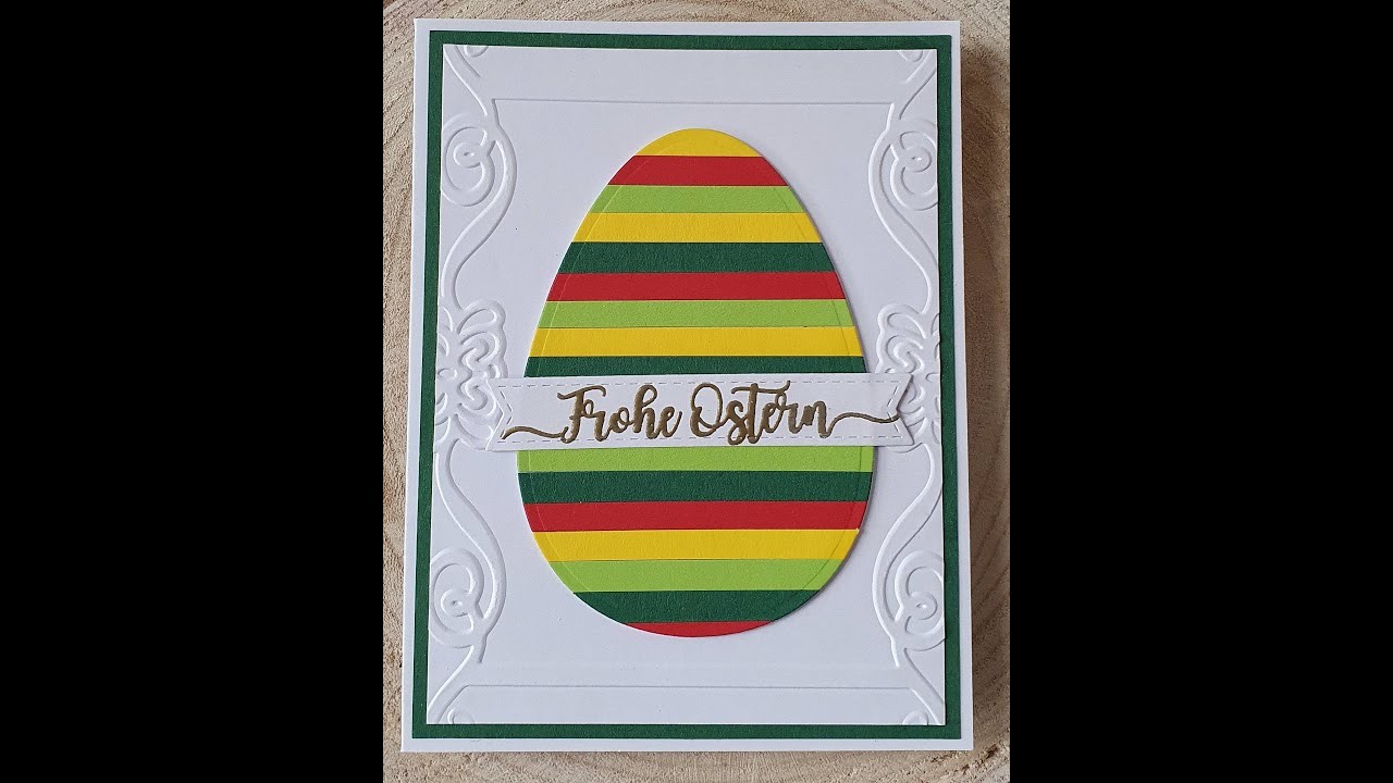 Osterkarte mit gestreiften Eiern (Gestalten von gestreiftem Design Papier)
