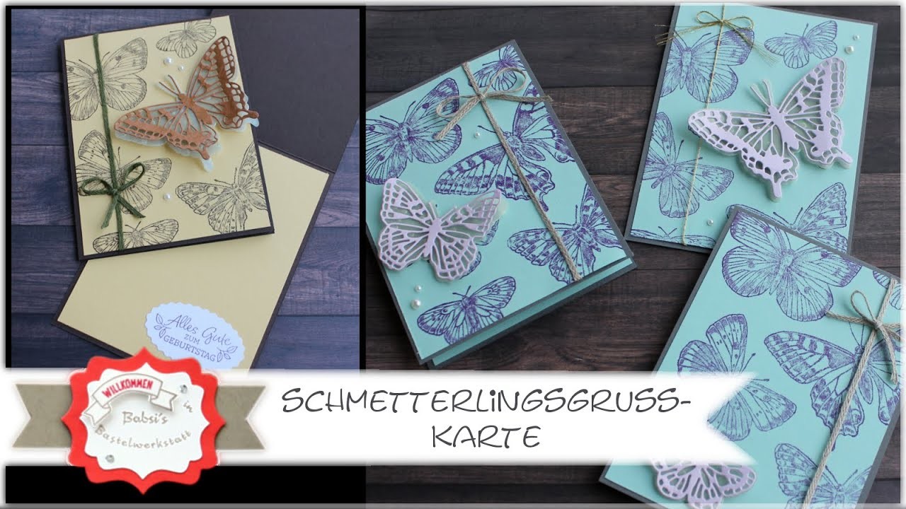 Schmetterlingsgrußkarte - Geburtstagskarte basteln - Stampin´Up! - Butterfly Brilliance - Anleitung