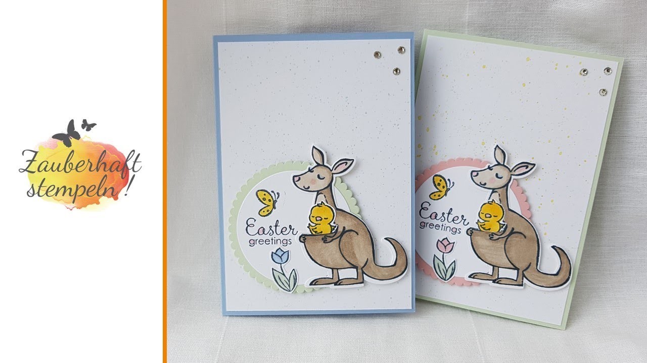 Süße Osterkarte basteln, Stempelset Springtime Joy; Spitz- und Spiegeltechnik mit Stampin' Up!