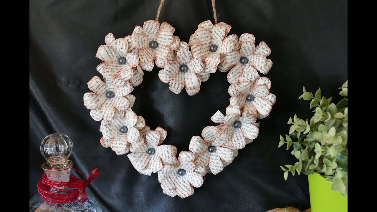 DIY Blüte – Herz mit Blüten – DIY Muttertag – Heart crafting – Tinker corazón – einfach