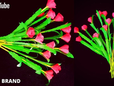 DIY Paper Flower || Handmade Paper Flower || Paper Rose Flower || Paper Flower Making || Art Brand
