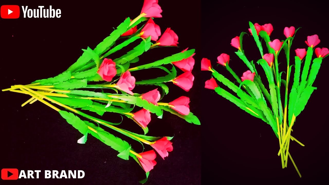 DIY Paper Flower || Handmade Paper Flower || Paper Rose Flower || Paper Flower Making || Art Brand