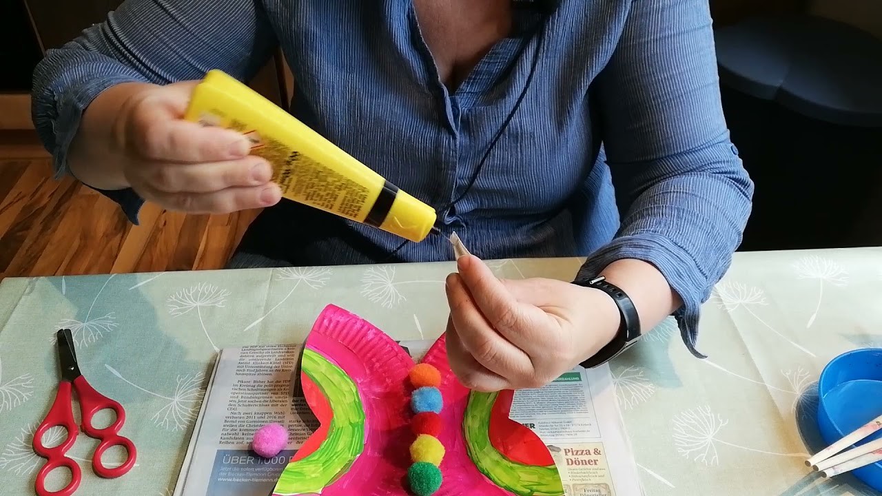 DIY Schmetterling aus Pappteller????