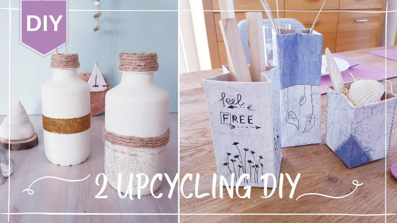 DIY - Upcycling IDEE Milchpackung| Tetrapack | Plastikflaschen | Kreidefarbe