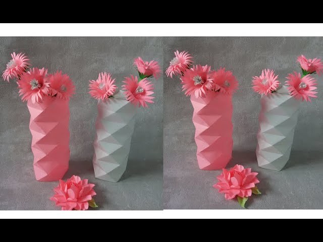 DIY Vase aus Papier basteln. Bastelidee zum Muttertag, Vatertag oder Geburtstag