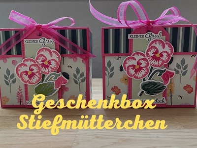 Geschenkbox Stiefmütterchen, mit neuen Produkten aus dem Jahreskatalog 2021.2022 von Stampin'Up!