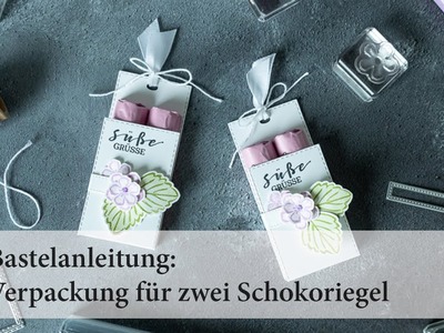 Kleine Verpackung für Schokoriegel mit Produkten von Stampin' Up!