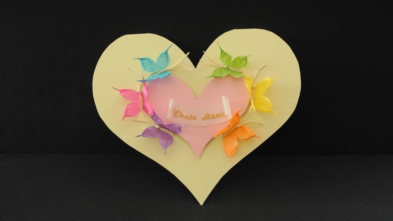 Muttertag, Karte selber basteln. Danke Mama! Kreative Idee DIY