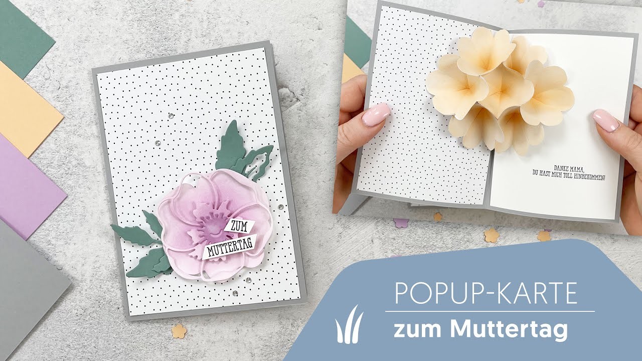 ???? Popup Karte zum Muttertag | Mohnblüten von Stampin’ Up! | Video Hop Team Stempelwiese