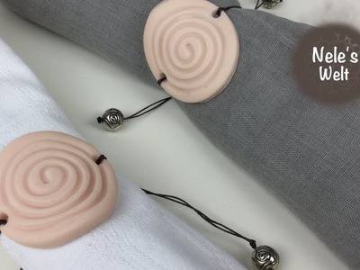 Serviettenring aus Fimo, Fimo Serviettenring selber machen, DIY Tischdeko aus Knetmasse, by NeleC.