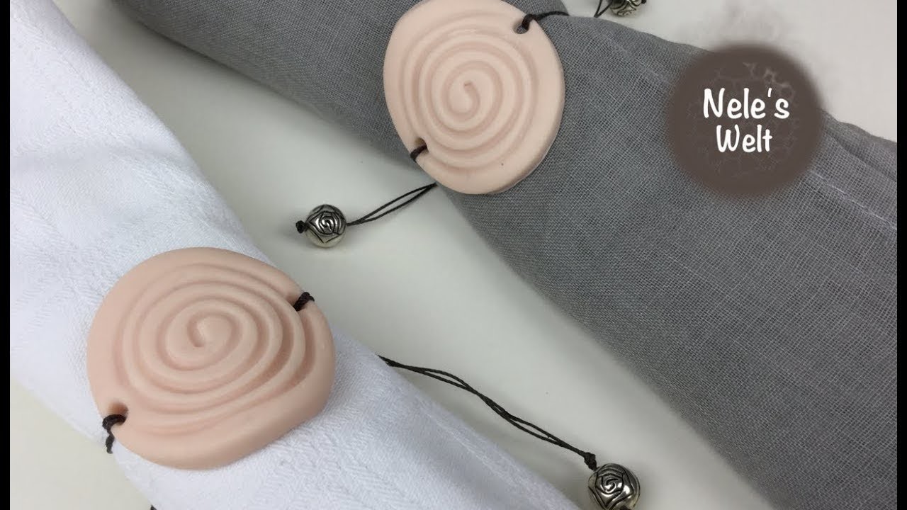 Serviettenring aus Fimo, Fimo Serviettenring selber machen, DIY Tischdeko aus Knetmasse, by NeleC.