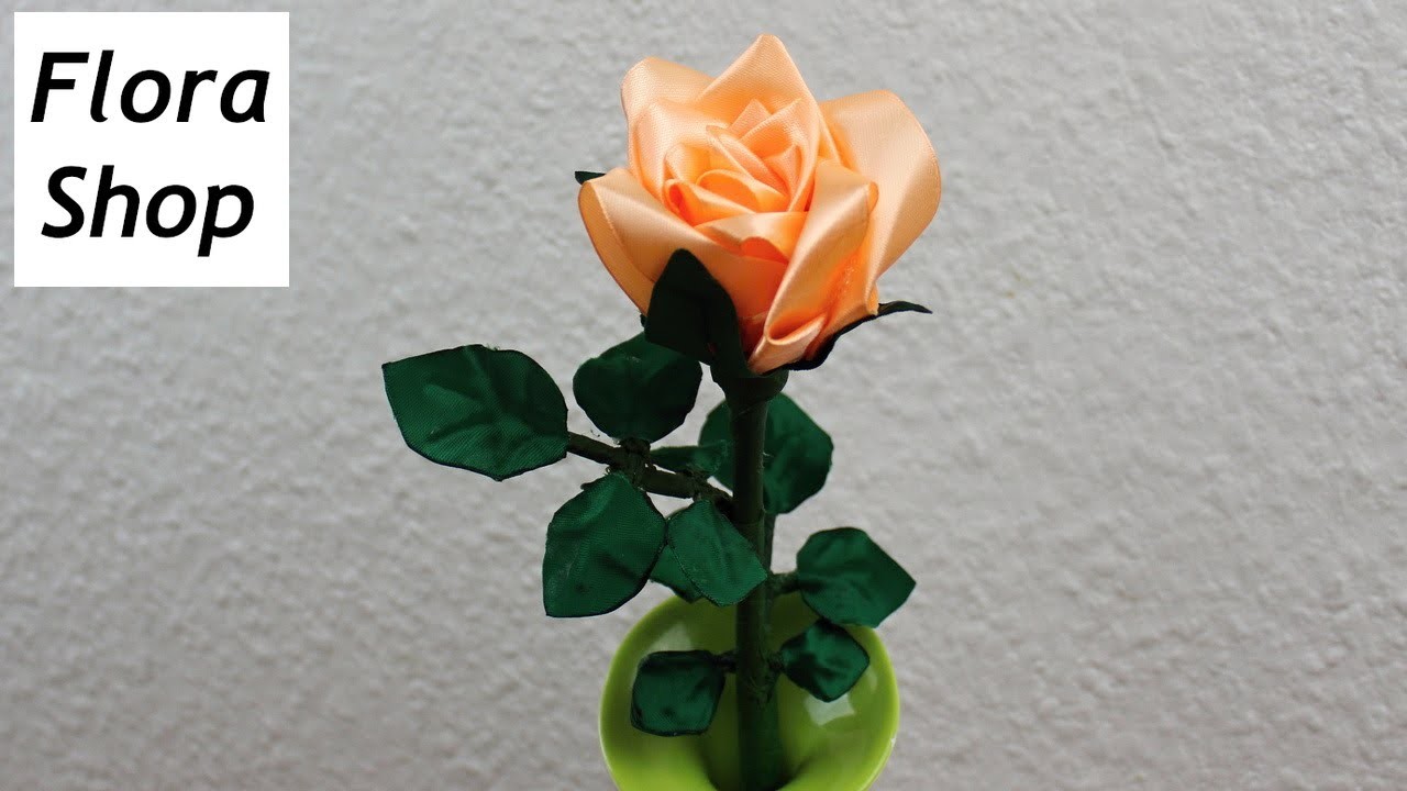 Blumen basteln ❁ Rosen aus Schleifenband, Video Anleitung + PDF Datei ❁ Deko Ideen mit Flora-Shop