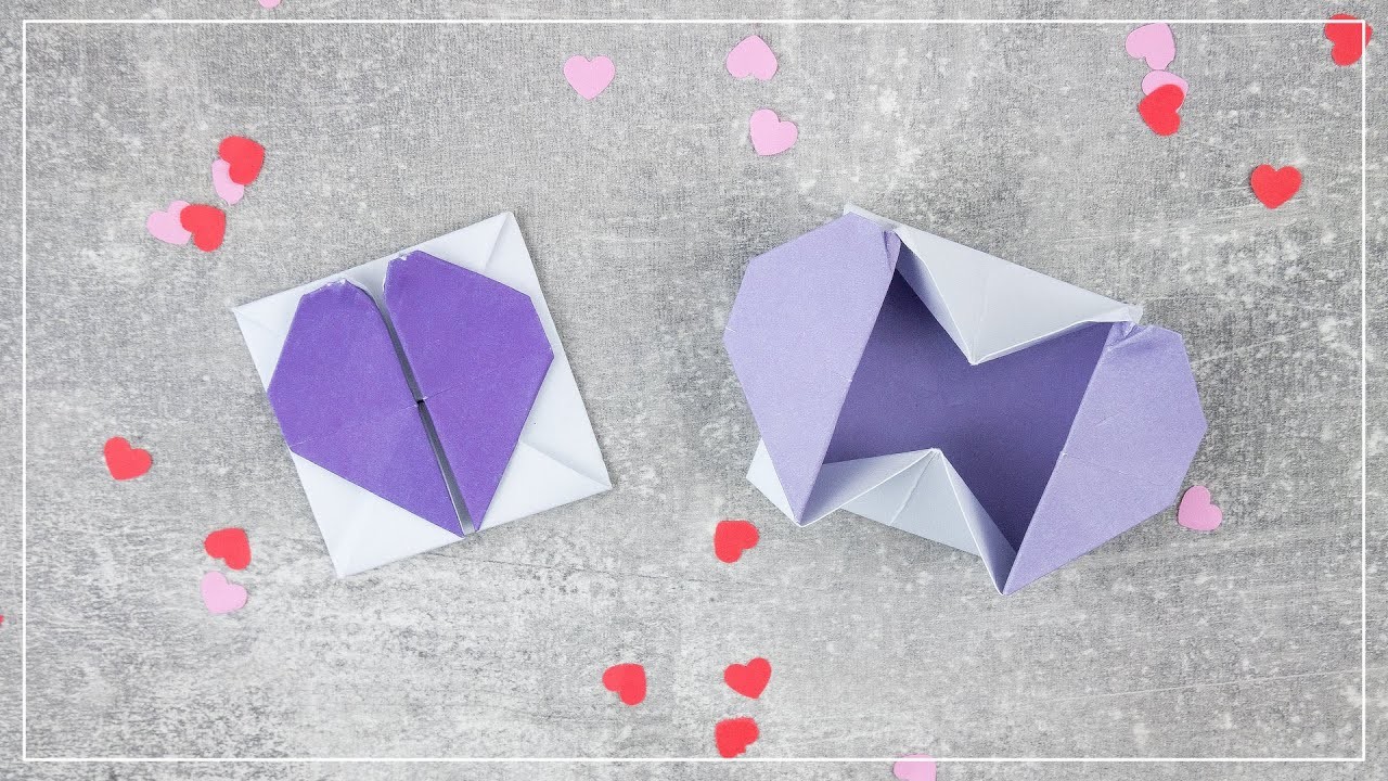DIY Origami Herzbox aus Papier basteln | tolle Geschenkidee