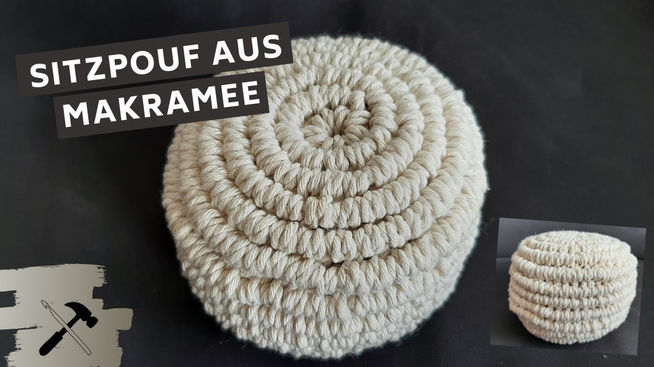 DIY Sitzpouf aus Makramee | einfache Anleitung mit nur einer Knotentechnik