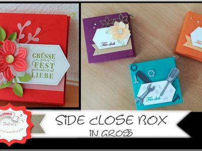 Maße für Side Close Box groß - Stampin´Up! - Side Close Box basteln - Box - tolle Verpackung basteln