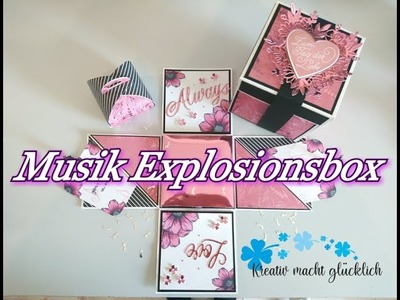 Musik Explosionsbox. besondere Geschenkidee DIY. Stampin´ Up!. Schritt für Schritt Anleitung