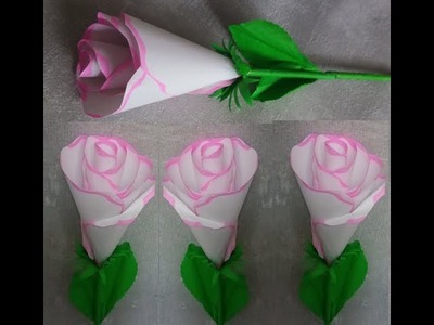 Papierblumen. Papier Rose. Künstliche Blumen basteln zum Muttertag