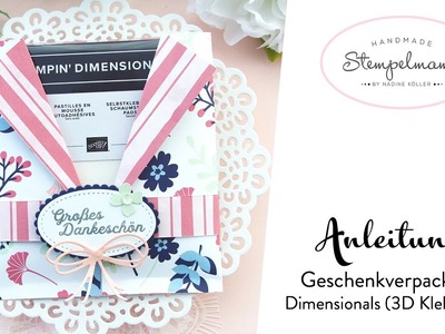 Anleitung Geschenkverpackung Dimensionals - 3D Klebepads basteln | Geschenk für kreative Bastler