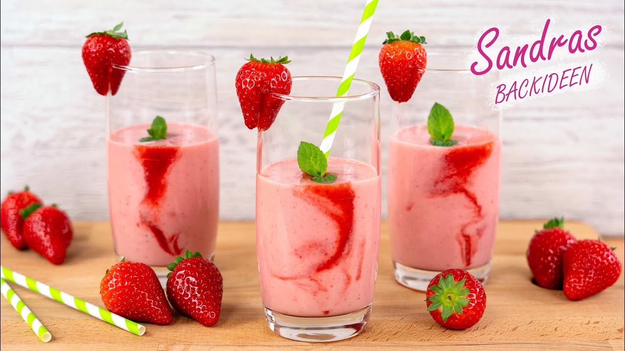 Erdbeer Vanille Shake ???? schnell und einfach zubereitet | Milchshake Rezept | Sandras Backideen