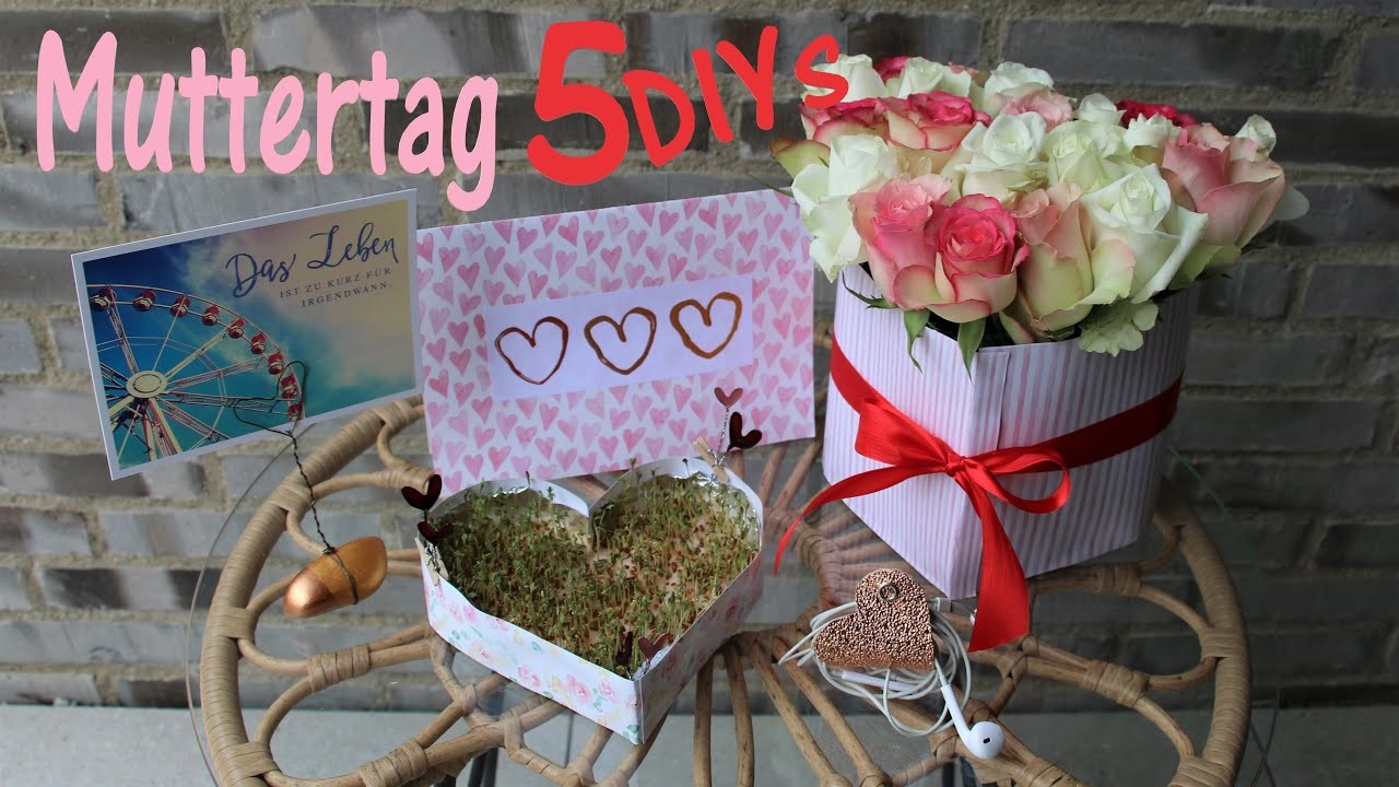 Geschenkideen zum Muttertag DIY | Kresseherz | Flowerbox | Kabelbutler | Bildhalter