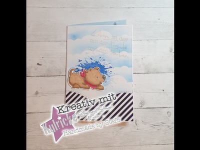 Karte basteln mit neuer Schablone von Kulricke. Inklusive Kolorieren