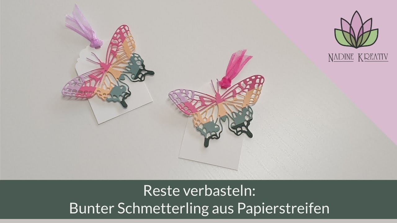 Reste verbasteln: Bunter Schmetterling aus Papierstreifen - mit Stampin' Up! Produkten basteln
