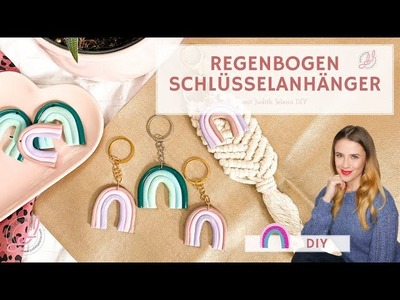 #Schlüsselanhänger #Regenbogen | DIY | Geschenkidee aus Fimo Modelliermasse