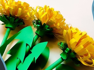 Schöne Löwenzahn Blumen basteln mit Papier im Frühling | Tolle Deko Bastelideen