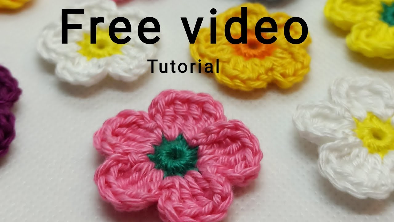 Zweifarbige Blumen häkeln - Two colour flowers crochet