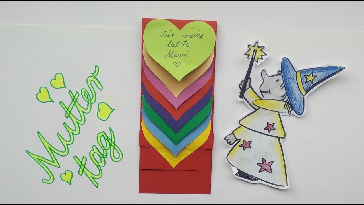 Muttertagskarte für Kinder zum Basteln mit Zauberer Zabi