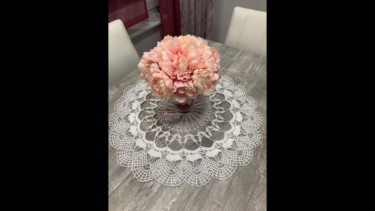 Tischdeckchen "Pusteblume" mit Perlen