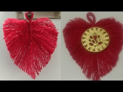 Woolen key chain.DIY.handmade key chain.simple easy key chain.heart shape Woolen key chain.key chain