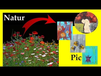 Blumenbild basteln aus echten getrockneten und gepressten Blüten.