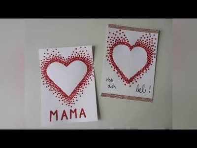 DIY Basteltutorial: Punkte-Bild für Muttertag.Vatertag