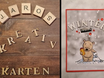 #JaRoskreativkarten 88 (Winter, Rot, Holz)