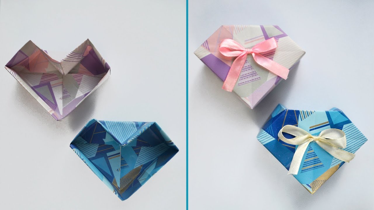 Papier GESCHENKBOX "HERZ" Oigami | Paper GIFT BOX "HEART" Origami | Tutorial DIY by ColorMania