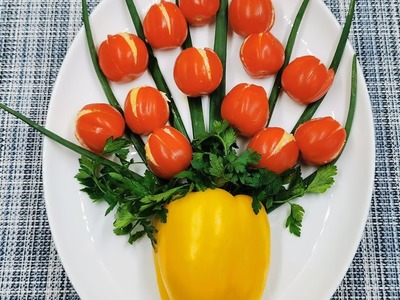 Salat "Tulpen" Muttertagsgeschenk lecker, wunderschön und einfach